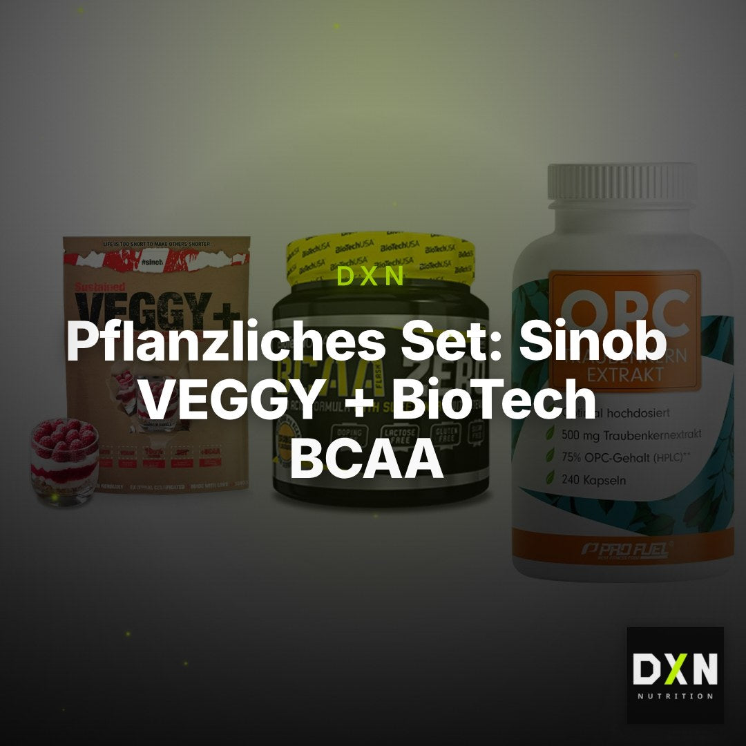 Pflanzliches Set: Sinob VEGGY + BioTech BCAA + ProFuel OPC – Clean Showcase Plus