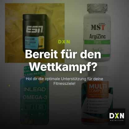Wettkampfvorbereitung: ESN ISOCLEAR + MST ArgiZinc + 2 weitere – Clean Showcase Plus