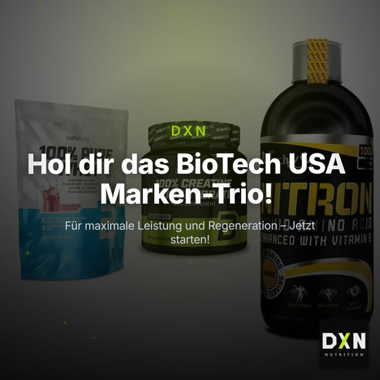 BioTech USA Marken-Trio: 100% Pure + Creatine + Liquid Amino – Clean Showcase Plus