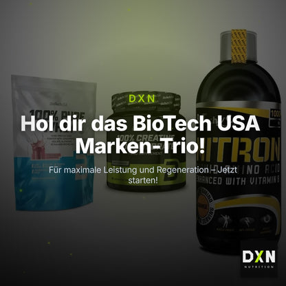 BioTech USA Marken-Trio: 100% Pure + Creatine + Liquid Amino – Clean Showcase Plus
