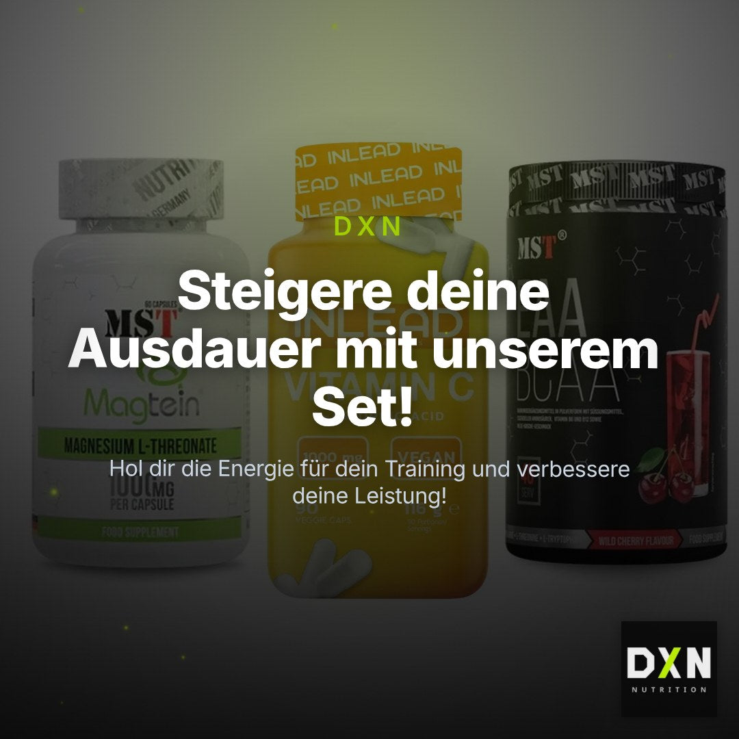 Ausdauer-Set: MST Magnesium + INLEAD Vitamin C + MST EAA & BCAA – Clean Showcase Plus
