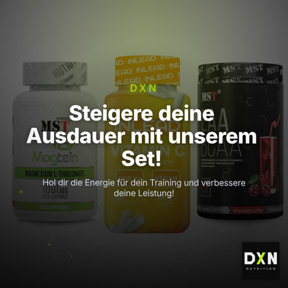Ausdauer-Set: MST Magnesium + INLEAD Vitamin C + MST EAA & BCAA – Clean Showcase Plus