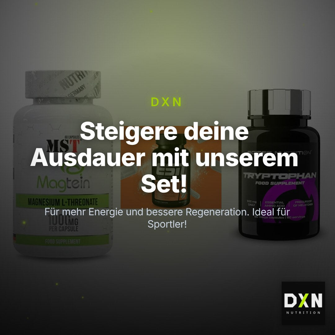 Ausdauer-Set: MST Magnesium + ESN Zinc + Scitec Tryptopha – Clean Showcase Plus