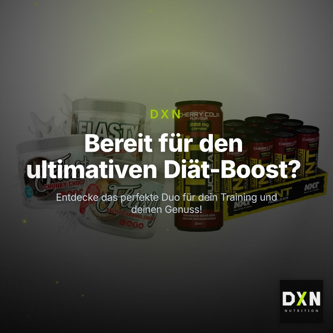 Diät-Duo: Sinob Flasty Geschmackspulver + NXT Nutrition TNT NUCLEAR – Clean Showcase Plus
