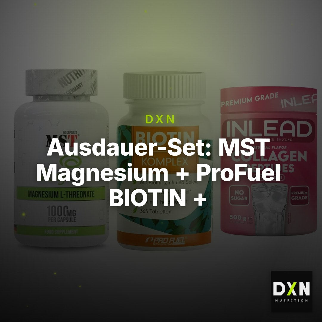 Ausdauer-Set: MST Magnesium + ProFuel BIOTIN + INLEAD Collagen – Clean Showcase Plus