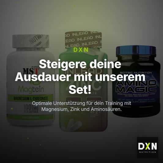 Ausdauer-Set: MST Magnesium + INLEAD Zink + Scitec Amino – Clean Showcase Plus