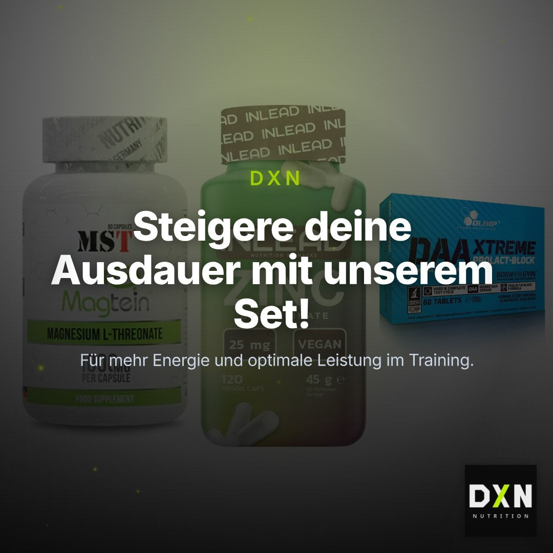 Ausdauer-Set: MST Magnesium + INLEAD Zink + Olimp DAA Xtreme – Clean Showcase Plus
