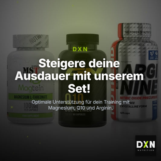 Ausdauer-Set: MST Magnesium + GN Q10 Health + Nutrend Arginine – Clean Showcase Plus