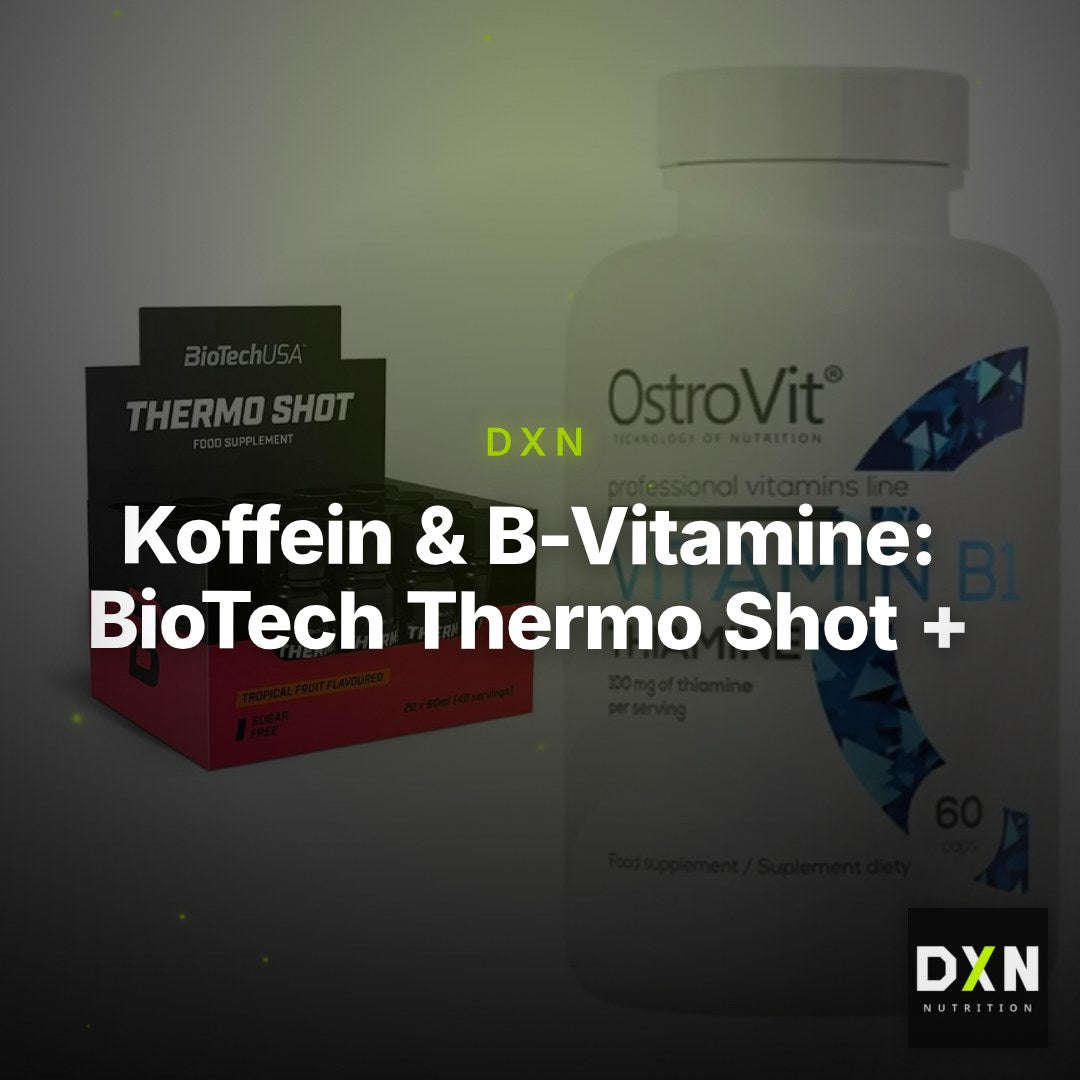 Koffein & B-Vitamine: BioTech Thermo Shot + Ostrovit Vitamin B1 – Clean Showcase Plus