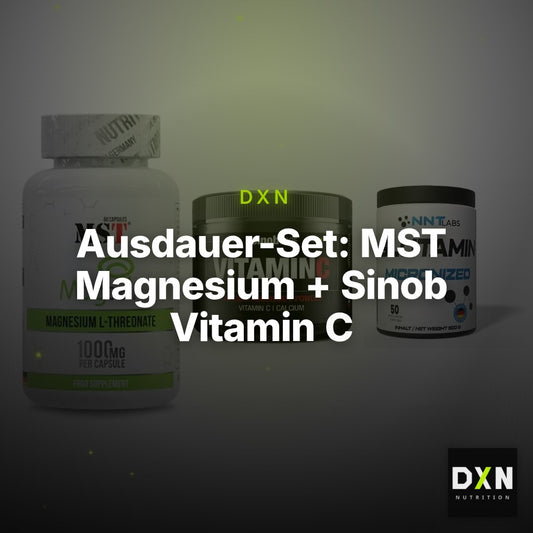 Ausdauer-Set: MST Magnesium + Sinob Vitamin C + NNT Glutamin – Clean Showcase Plus
