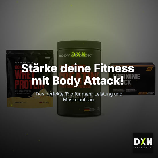 Body Attack Marken-Trio: Attack 100% Whey Protein + 2 weitere – Clean Showcase Plus