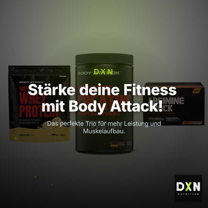 Body Attack Marken-Trio: Attack 100% Whey Protein + 2 weitere – Clean Showcase Plus