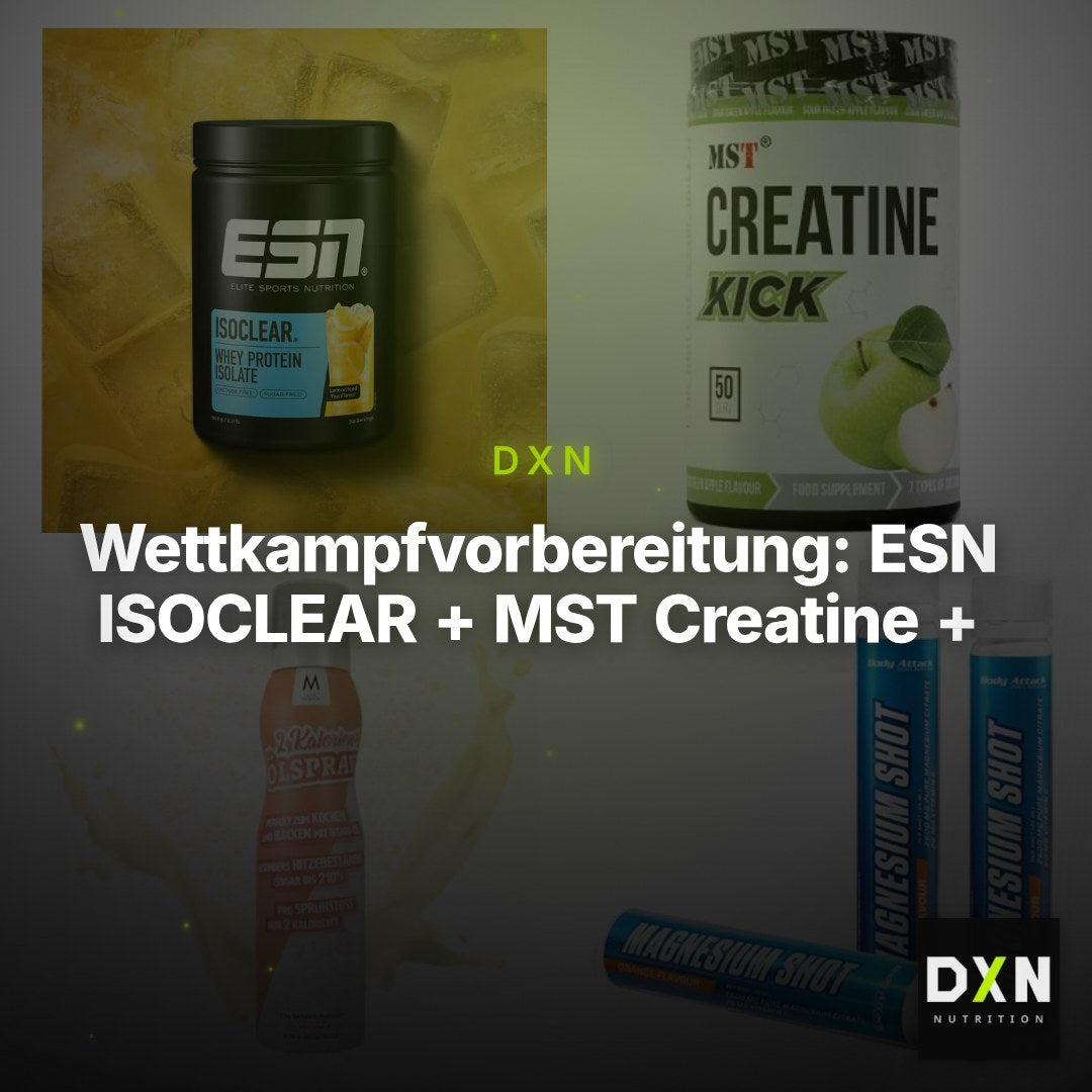 Wettkampfvorbereitung: ESN ISOCLEAR + MST Creatine + 2 weitere – Clean Showcase Plus