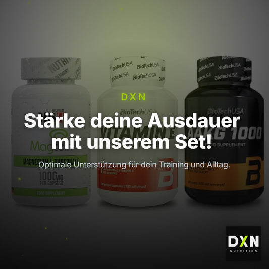 Ausdauer-Set: MST Magnesium + BioTech Vitamin + BioTech AAKG – Clean Showcase Plus