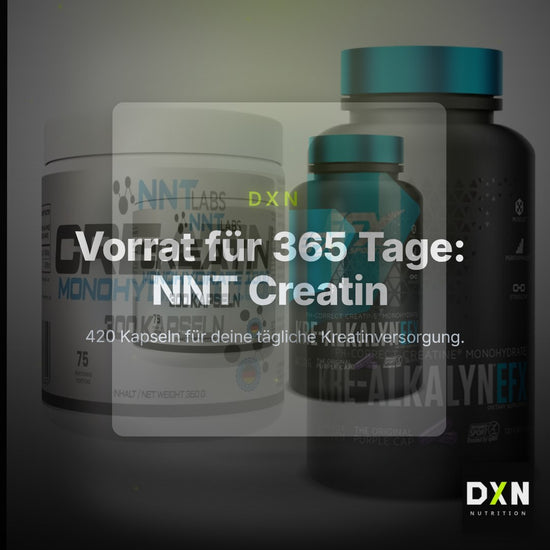 Creatin-Jahresvorrat: NNT Creatin 1000 mg – 365 Tage, 420 Kapseln – Clean Showcase Plus