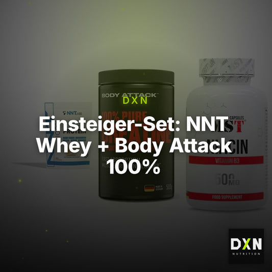 Einsteiger-Set: NNT Whey + Body Attack 100% Pure Creatine + MST Niacin – Clean Showcase Plus