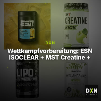 Wettkampfvorbereitung: ESN ISOCLEAR + MST Creatine + 2 weitere – Clean Showcase Plus