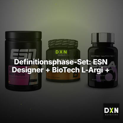 Definitionsphase-Set: ESN Designer + BioTech L-Argi + Scitec CLA – Clean Showcase Plus