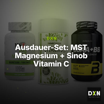 Ausdauer-Set: MST Magnesium + Sinob Vitamin C + BioTech BCAA+B6 – Clean Showcase Plus