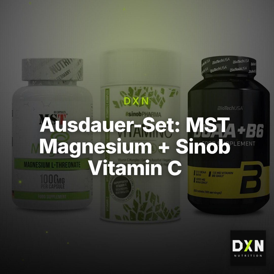 Ausdauer-Set: MST Magnesium + Sinob Vitamin C + BioTech BCAA+B6 – Clean Showcase Plus