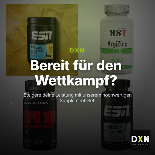 Wettkampfvorbereitung: ESN ISOCLEAR + MST ArgiZinc + 2 weitere – Clean Showcase Plus