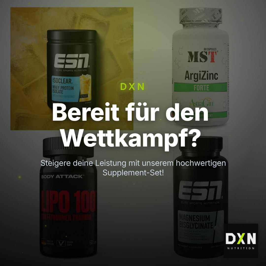 Wettkampfvorbereitung: ESN ISOCLEAR + MST ArgiZinc + 2 weitere – Clean Showcase Plus