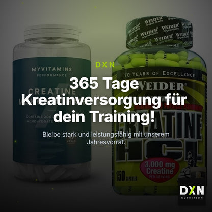 Creatin-Jahresvorrat: MyProtein MyVitamins – 365 Tage, 400 Tabletten – Clean Showcase Plus