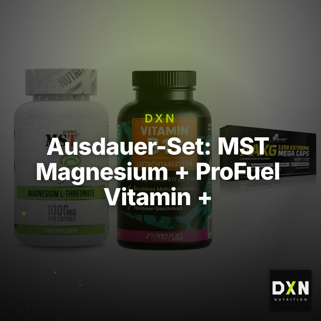 Ausdauer-Set: MST Magnesium + ProFuel Vitamin + Olimp AAKG – Clean Showcase Plus
