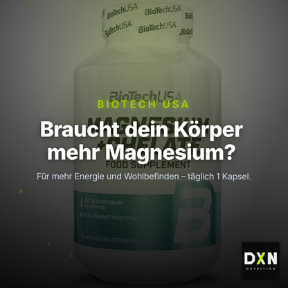 BioTech USA Magnesium + Chelate, 60 Kapseln – Clean Showcase Plus