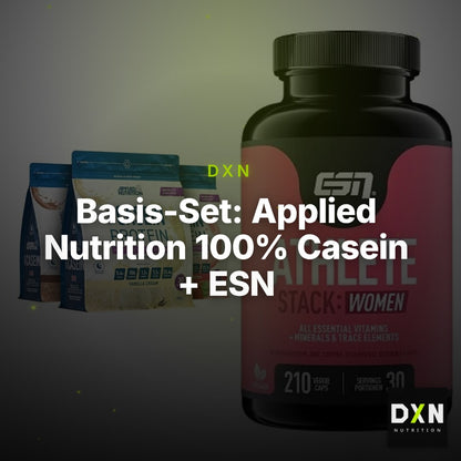Basis-Set: Applied Nutrition 100% Casein + ESN Athlete Stack:WOMEN – Clean Showcase Plus
