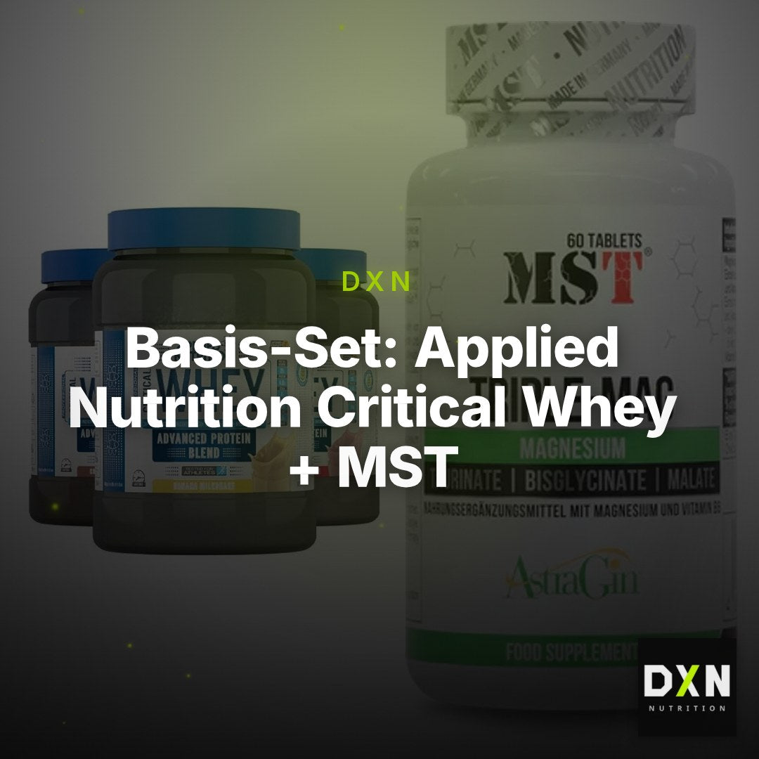 Basis-Set: Applied Nutrition Critical Whey + MST Tripple Mag – Clean Showcase Plus