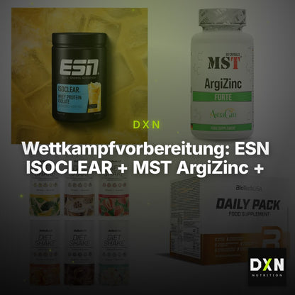 Wettkampfvorbereitung: ESN ISOCLEAR + MST ArgiZinc + 2 weitere – Clean Showcase Plus