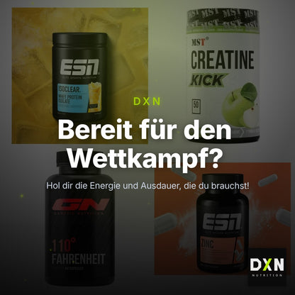 Wettkampfvorbereitung: ESN ISOCLEAR + MST Creatine + 2 weitere – Clean Showcase Plus