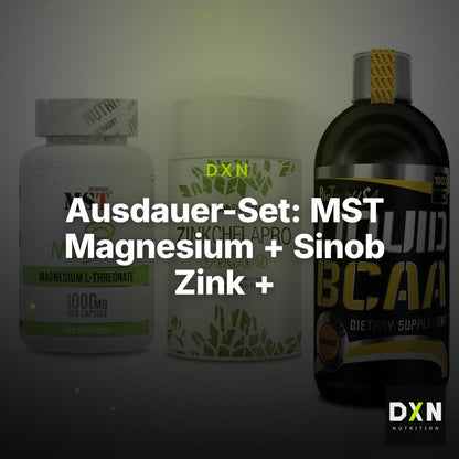 Ausdauer-Set: MST Magnesium + Sinob Zink + BioTech Liquid – Clean Showcase Plus