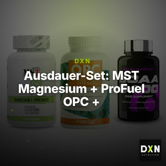 Ausdauer-Set: MST Magnesium + ProFuel OPC + Scitec BCAA 6400 – Clean Showcase Plus