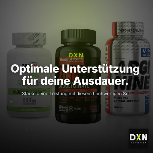 Ausdauer-Set: MST Magnesium + Body Attack Zink + Nutrend Arginine – Clean Showcase Plus