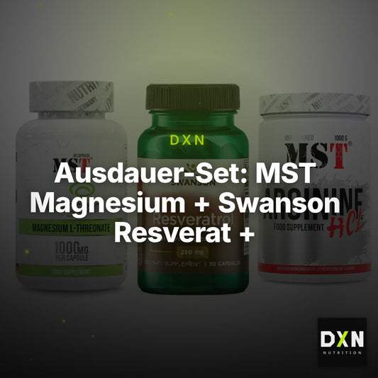 Ausdauer-Set: MST Magnesium + Swanson Resverat + MST Arginine HCL – Clean Showcase Plus