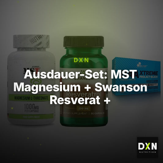 Ausdauer-Set: MST Magnesium + Swanson Resverat + Olimp DAA Xtreme – Clean Showcase Plus