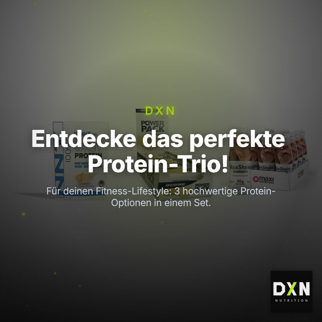 Schokolade Geschmacks-Trio: NNT Whey + 3× Multipower + 2× MaxiNutritio – Clean Showcase Plus