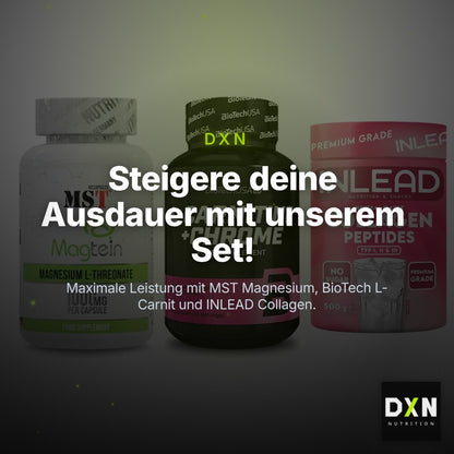 Ausdauer-Set: MST Magnesium + BioTech L-Carnit + INLEAD Collagen – Clean Showcase Plus