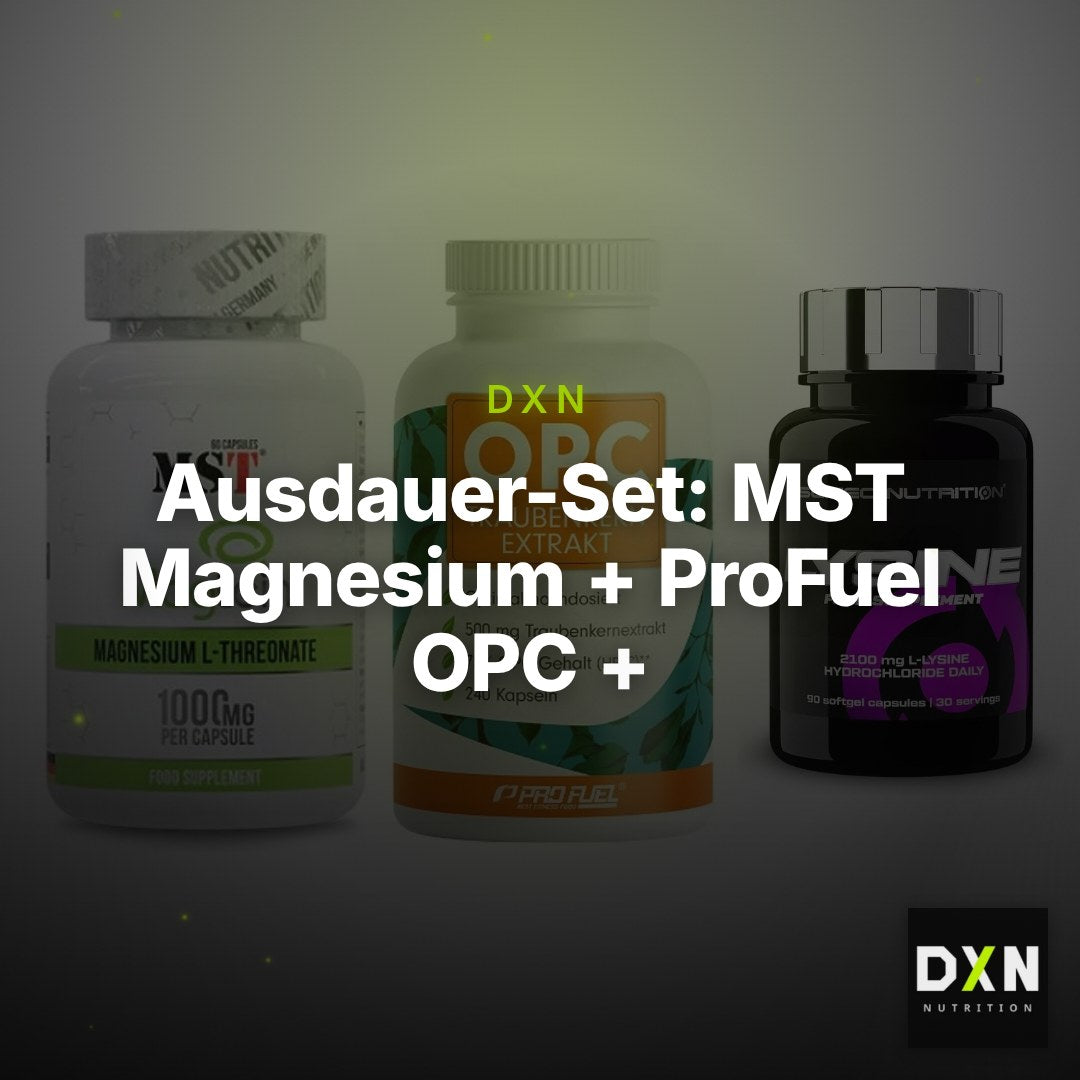 Ausdauer-Set: MST Magnesium + ProFuel OPC + Scitec Lysine – Clean Showcase Plus