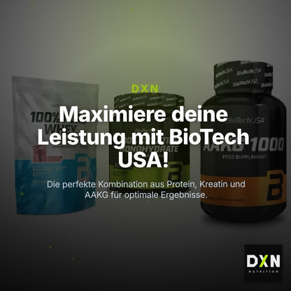 BioTech USA Marken-Trio: 100% Pure + Creatine + AAKG 1000mg – Clean Showcase Plus