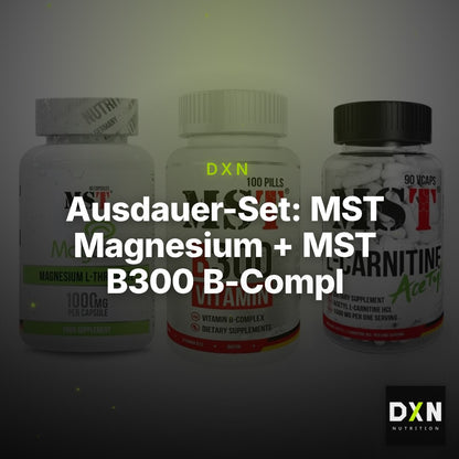 Ausdauer-Set: MST Magnesium + MST B300 B-Compl + MST L-Carnitine – Clean Showcase Plus