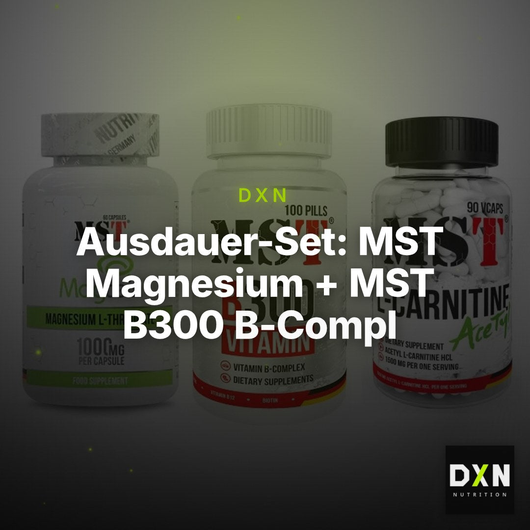Ausdauer-Set: MST Magnesium + MST B300 B-Compl + MST L-Carnitine – Clean Showcase Plus