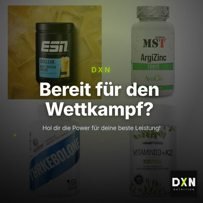 Wettkampfvorbereitung: ESN ISOCLEAR + MST ArgiZinc + 2 weitere – Clean Showcase Plus