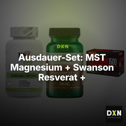 Ausdauer-Set: MST Magnesium + Swanson Resverat + Body Attack – Clean Showcase Plus