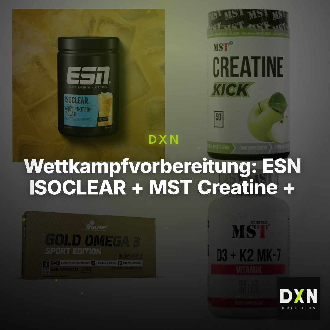 Wettkampfvorbereitung: ESN ISOCLEAR + MST Creatine + 2 weitere – Clean Showcase Plus