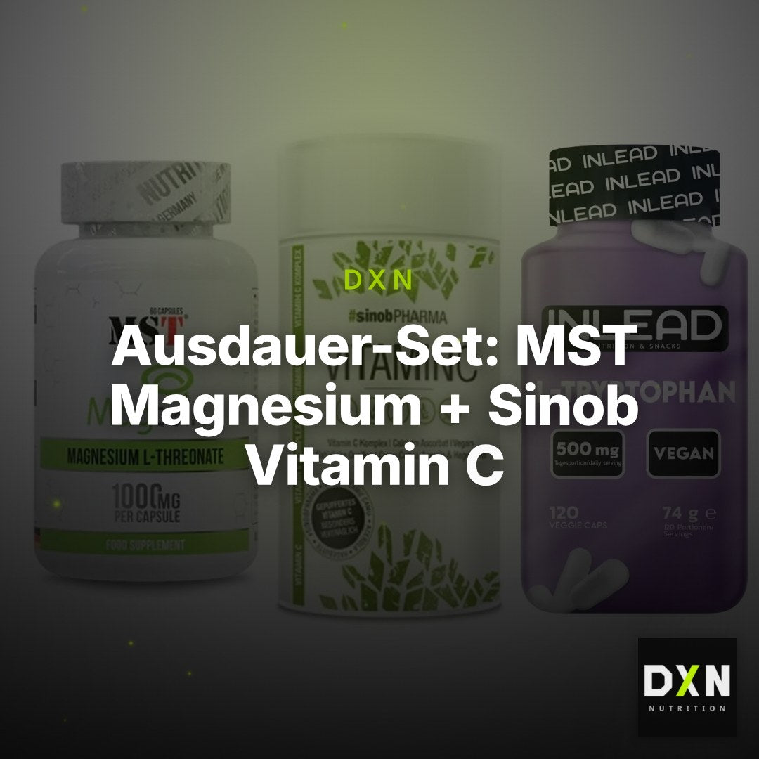 Ausdauer-Set: MST Magnesium + Sinob Vitamin C + INLEAD L-Tryptop – Clean Showcase Plus