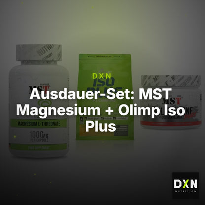 Ausdauer-Set: MST Magnesium + Olimp Iso Plus + MST Glutamine – Clean Showcase Plus