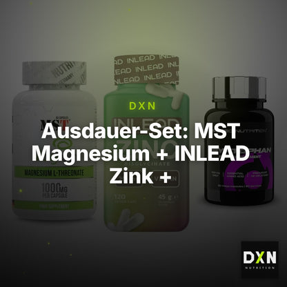 Ausdauer-Set: MST Magnesium + INLEAD Zink + Scitec Tryptopha – Clean Showcase Plus